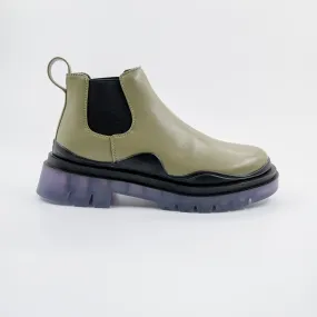Myth Green Chunky Sole Chelsea Boots