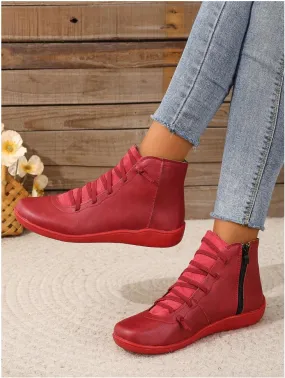 NEW Red Women's Trendy Arch Support Boots - Women's Sz 7.5