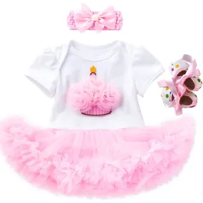 Newborn Infant Outfits Baby Girl 1st Birthday Cake Party Dress Tutus Newborn Clothes