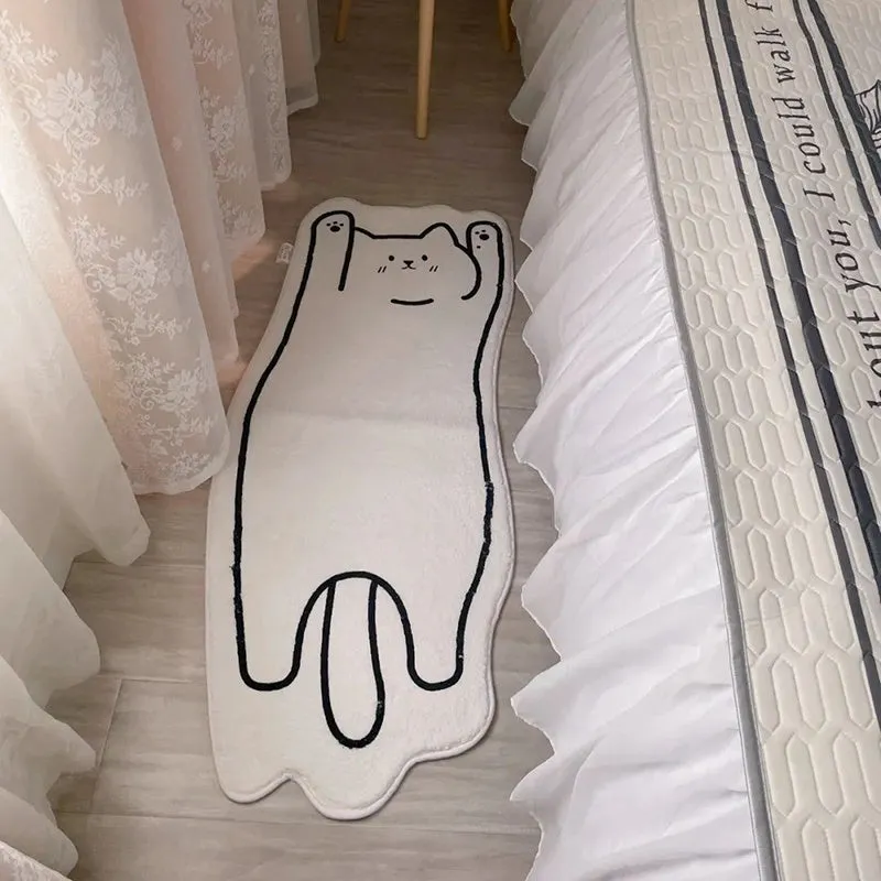 Nordic Cartoon Cute Cat Non Slip Floor Mat