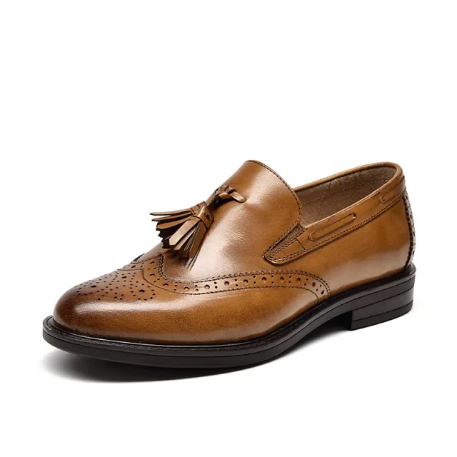 Polaco Women's Slip-On Leather Loafer Black Shoes