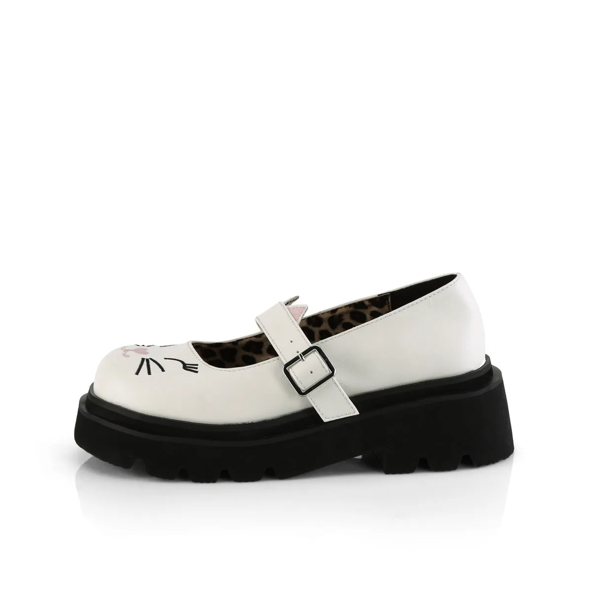 RENEGADE-56 DemoniaCult White Vegan Leather Sexy Women's Heels & Platform Shoes (Alternative Footwear)
