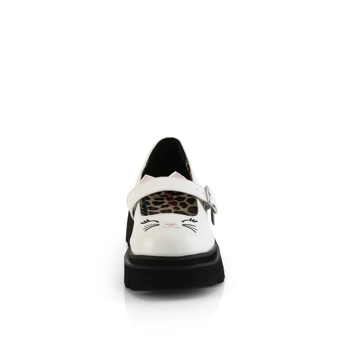 RENEGADE-56 DemoniaCult White Vegan Leather Sexy Women's Heels & Platform Shoes (Alternative Footwear)