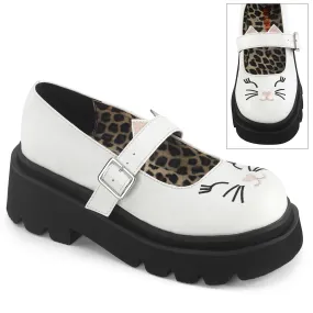 RENEGADE-56 DemoniaCult White Vegan Leather Sexy Women's Heels & Platform Shoes (Alternative Footwear)