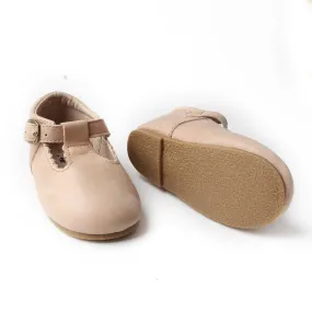 Riley T-Straps -  Oil Waxed - Vanilla Scalloped