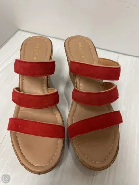 Sandals Heels Wedge By Clothes Mentor In Red, Size: 9.5