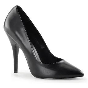 SEDUCE-420 Pleaser Black Faux Leather Sexy Single Sole Shoes (Fetish Footwear)