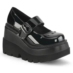 SHAKER-23 DemoniaCult Black Patent Sexy Women's Heels & Platform Shoes (Alternative Footwear)