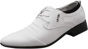 Shoes Suit Shoe Casual Shoes Male Wedding Lace Leather Men Comfortable Business Men's Leather Shoes Fashion Shoes (White, 41)