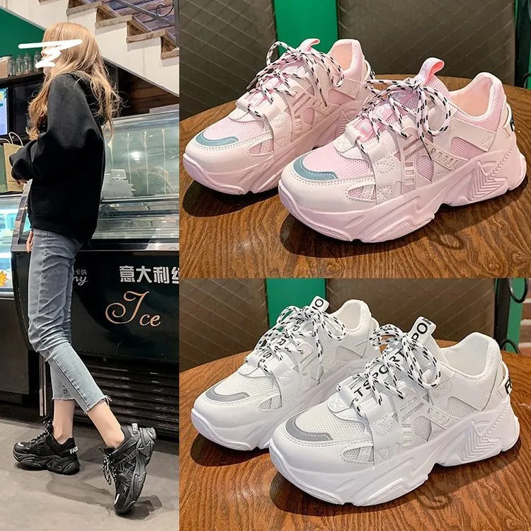 Sneakers Flat-Soled Thick-Soled Heightened Casual Shoes | Brodtica.com