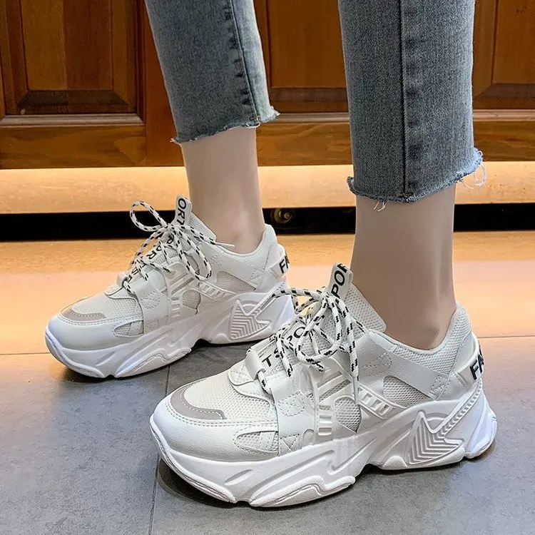 Sneakers Flat-Soled Thick-Soled Heightened Casual Shoes | Brodtica.com