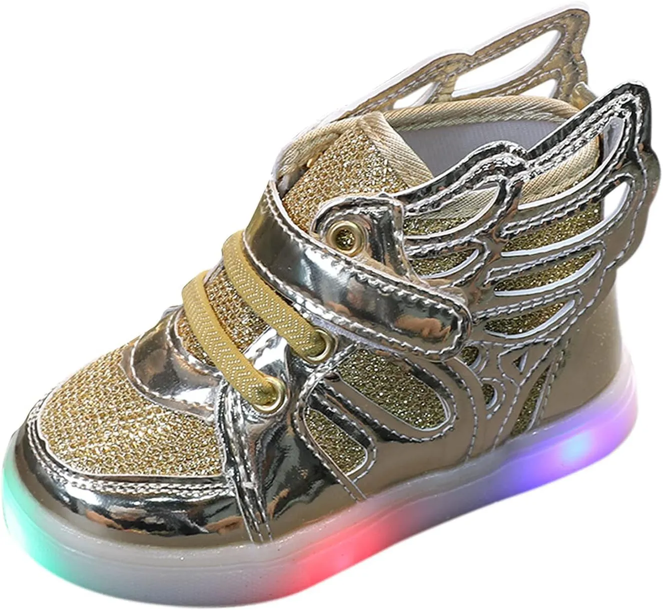 Sneakers for Kids Girls Boys Halloween LED Light up Shoes LED Flashing High-top Wings Trainers Festivals Christmas