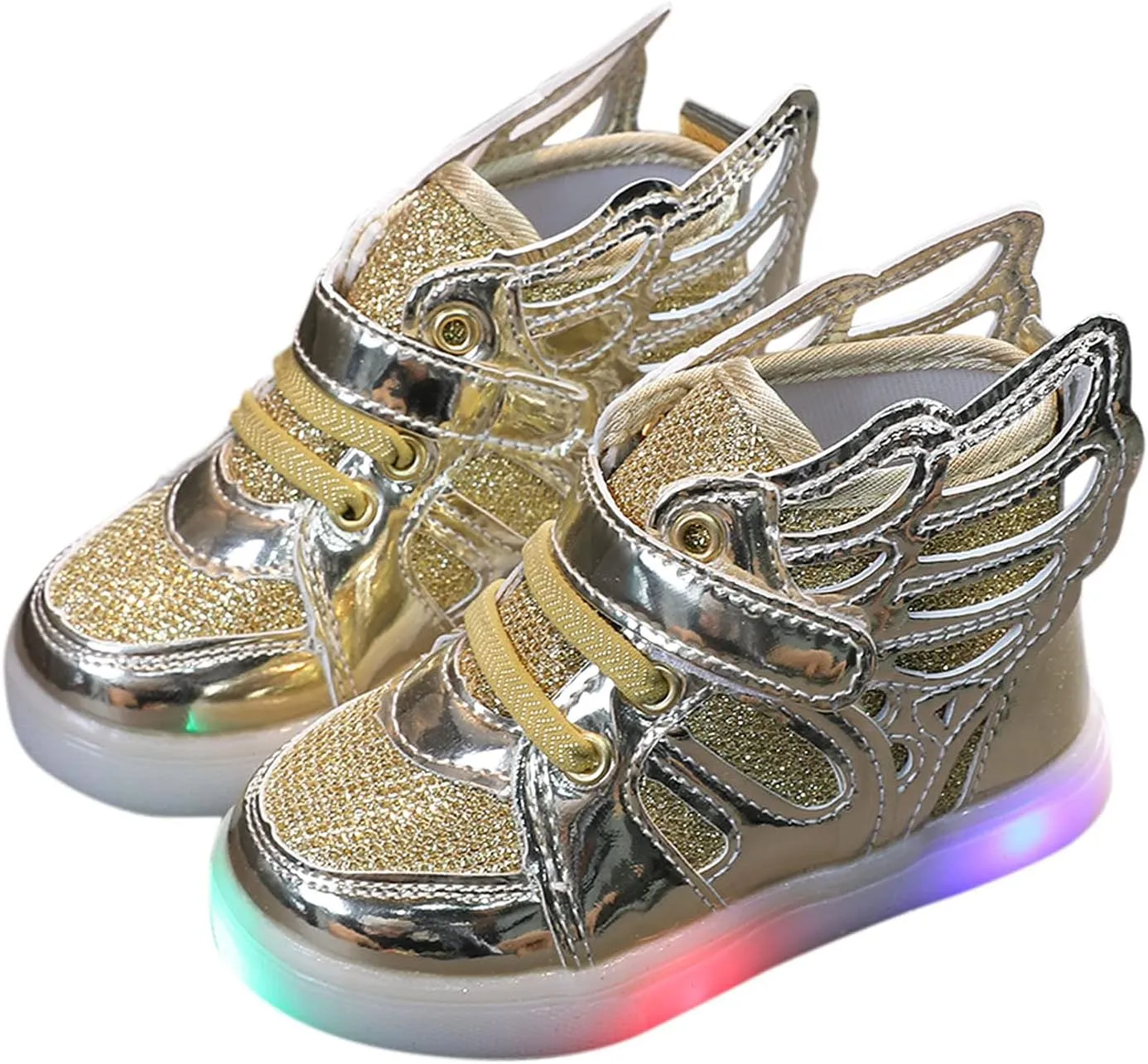 Sneakers for Kids Girls Boys Halloween LED Light up Shoes LED Flashing High-top Wings Trainers Festivals Christmas