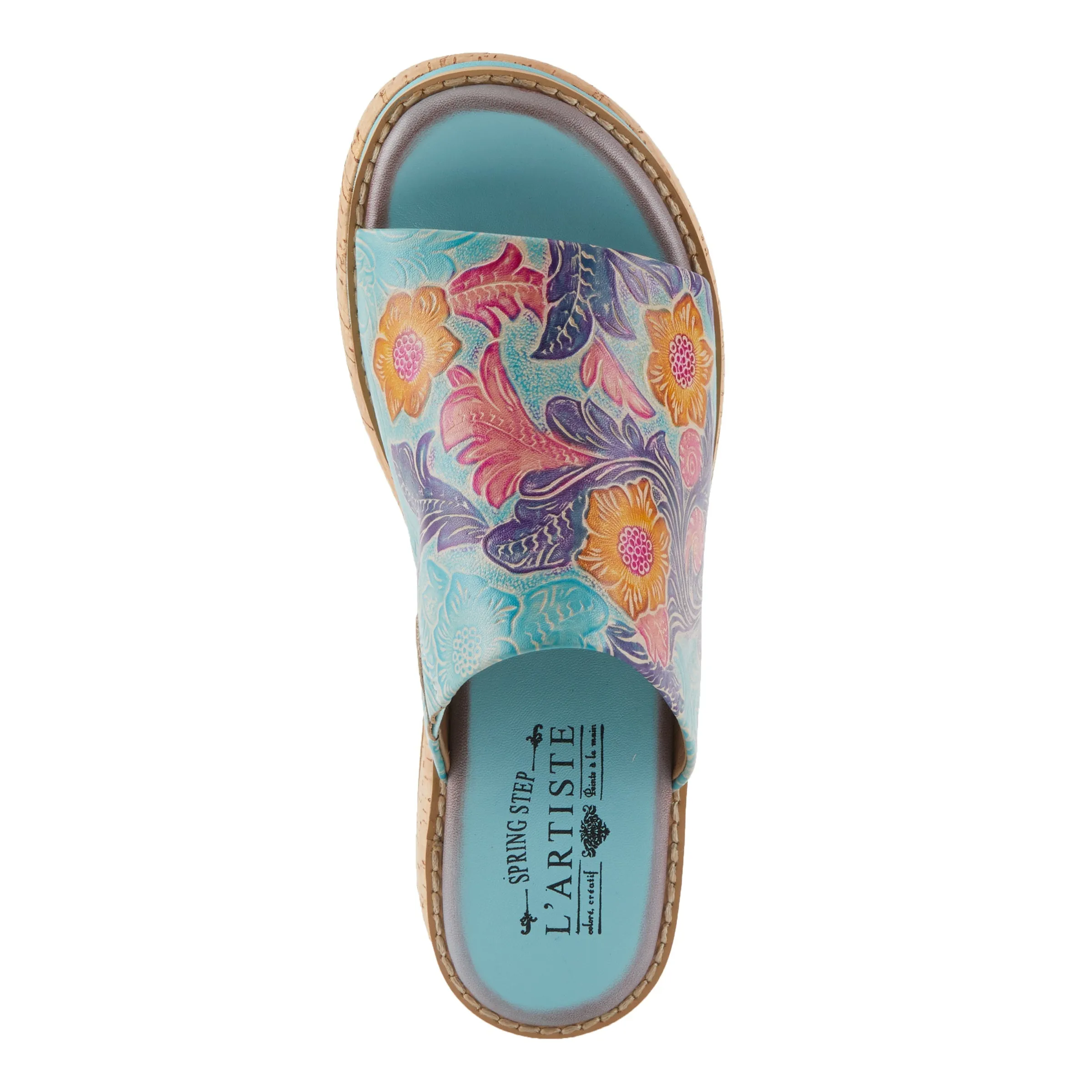 Spring Step Shoes L'Artiste Aldina Sandals Women's Hand Painted Leather Slides