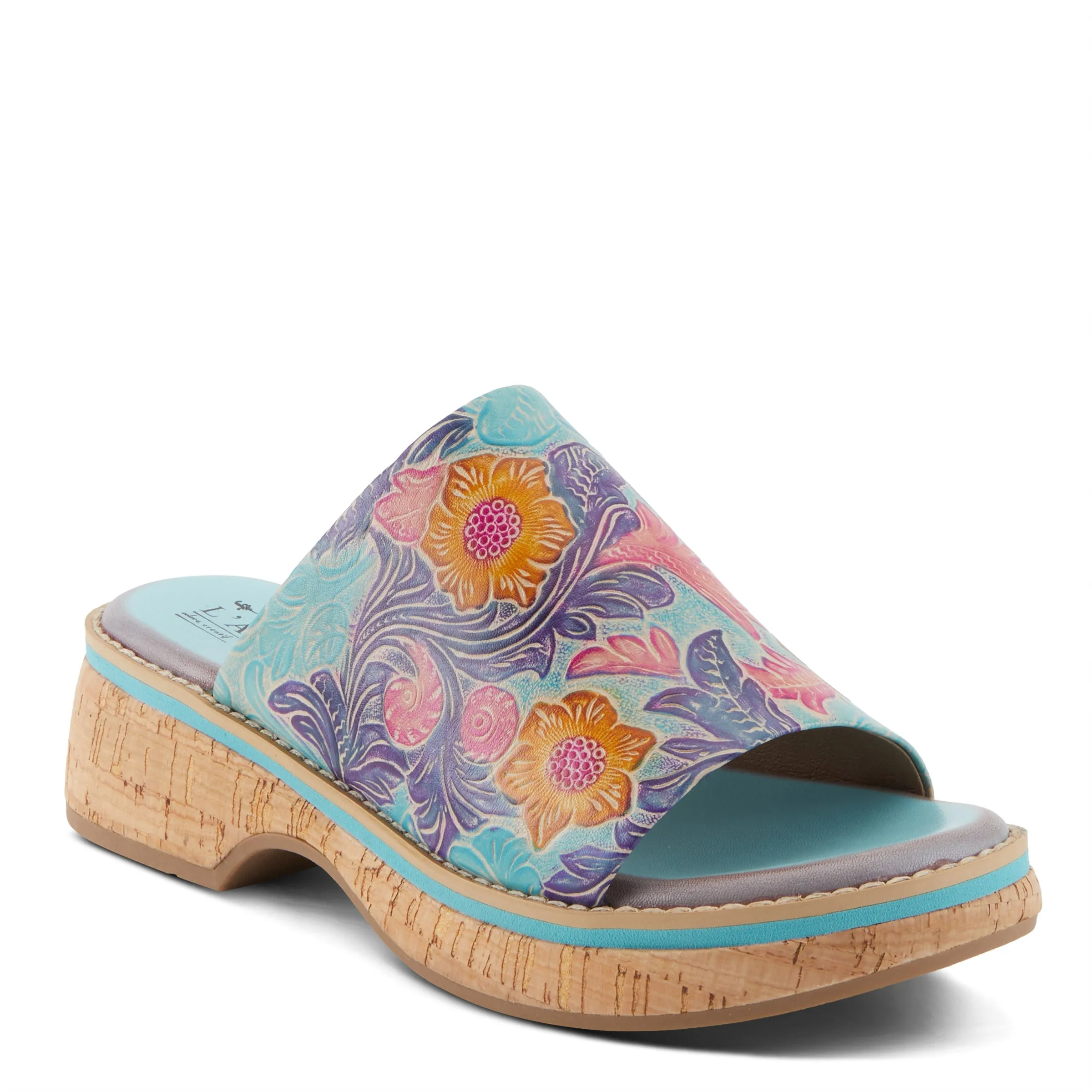 Spring Step Shoes L'Artiste Aldina Sandals Women's Hand Painted Leather Slides