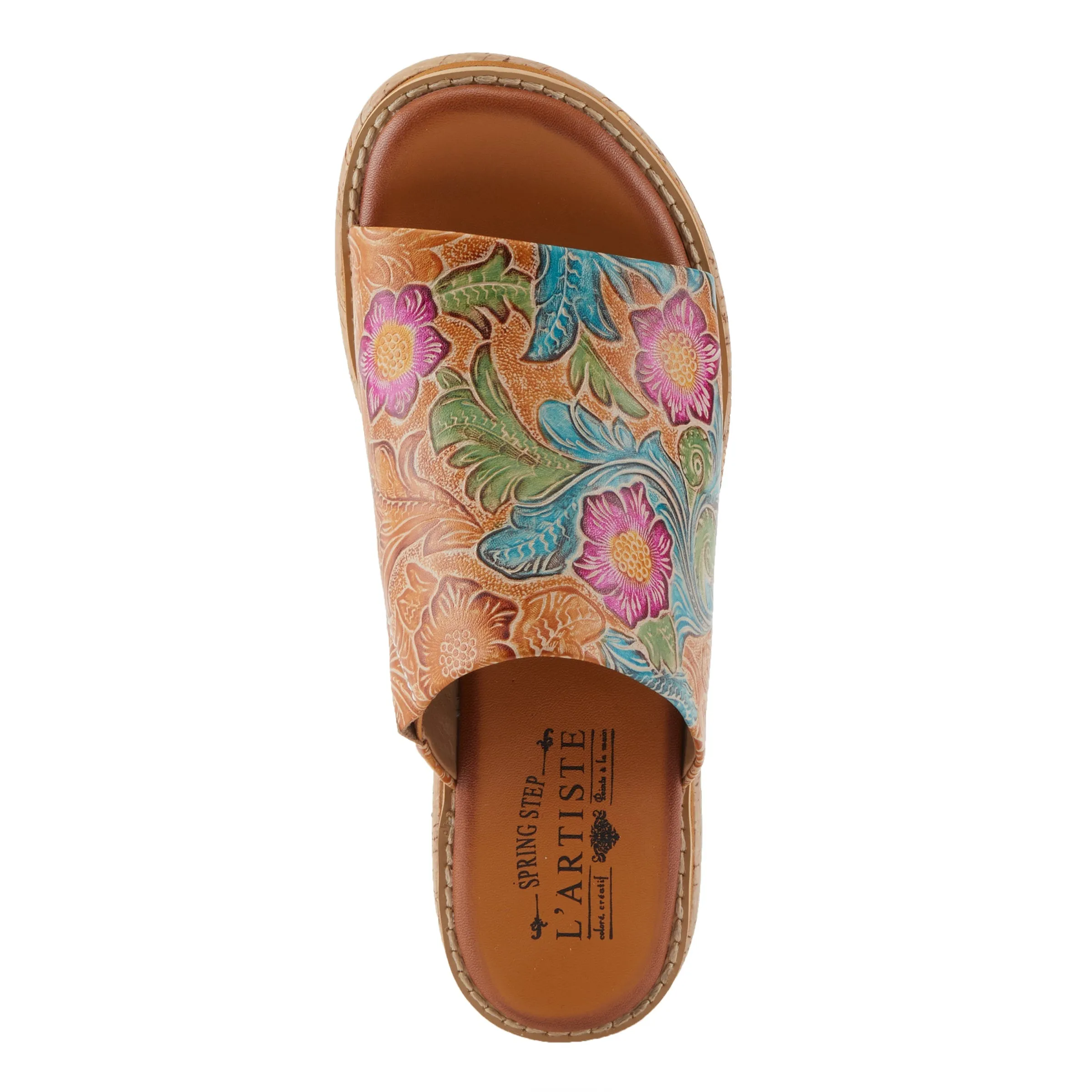 Spring Step Shoes L'Artiste Aldina Sandals Women's Hand Painted Leather Slides