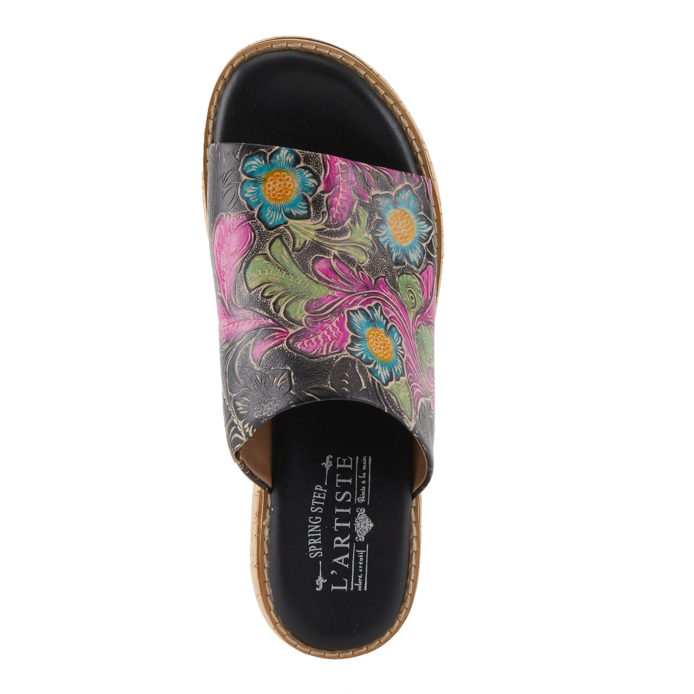 Spring Step Shoes L'Artiste Aldina Sandals Women's Hand Painted Leather Slides
