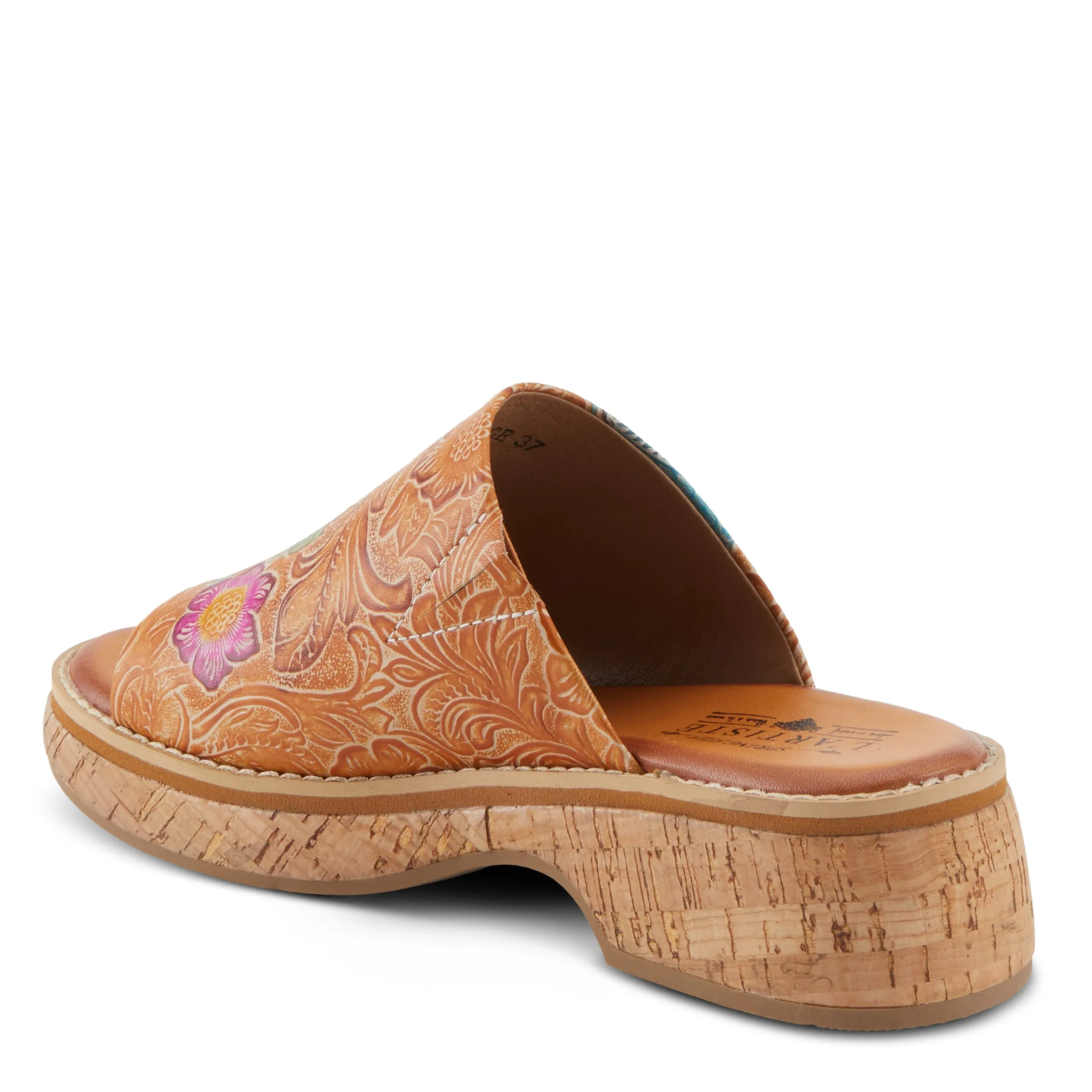 Spring Step Shoes L'Artiste Aldina Sandals Women's Hand Painted Leather Slides