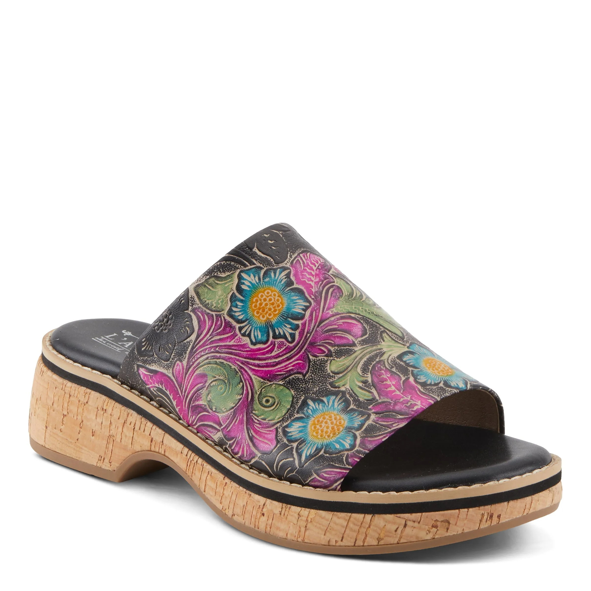 Spring Step Shoes L'Artiste Aldina Sandals Women's Hand Painted Leather Slides
