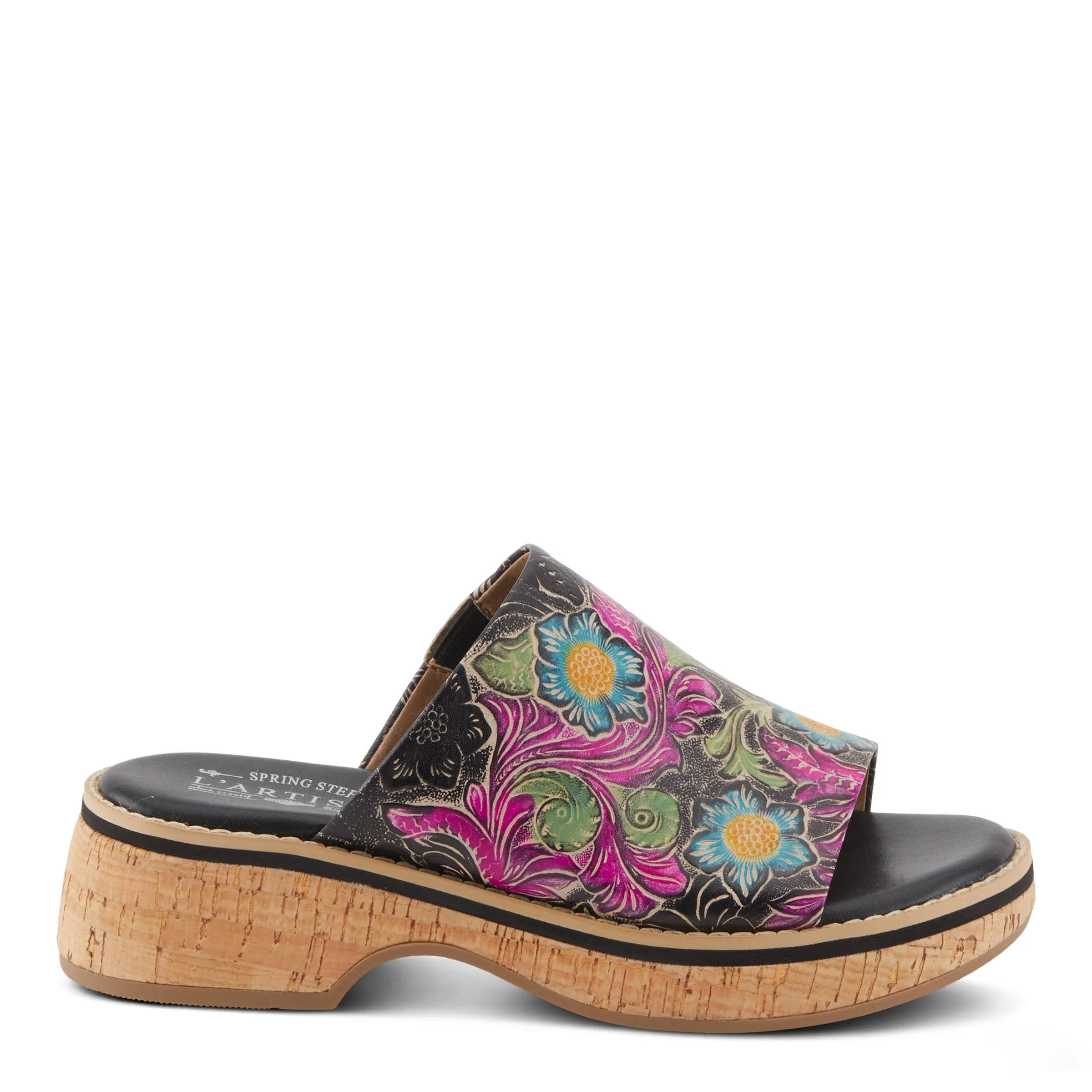 Spring Step Shoes L'Artiste Aldina Sandals Women's Hand Painted Leather Slides