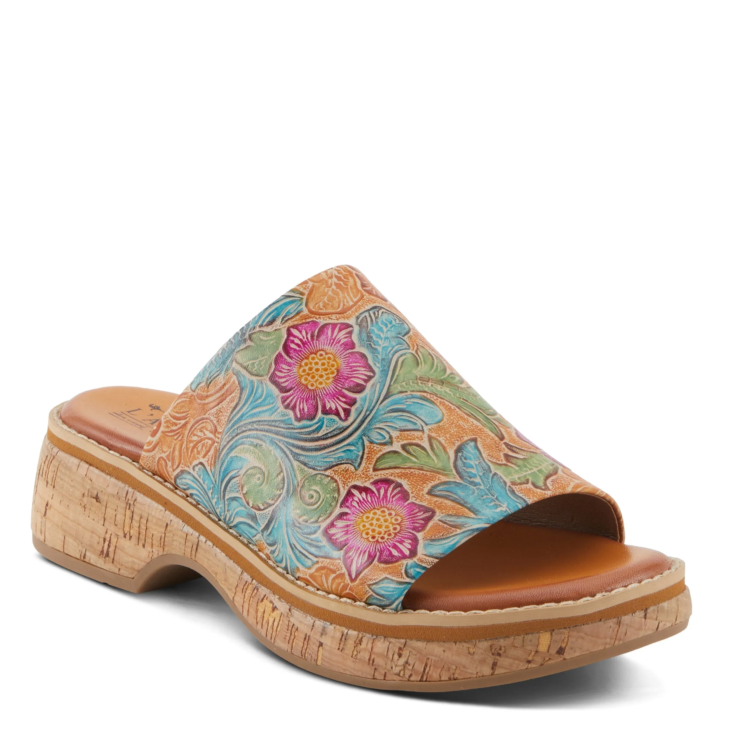 Spring Step Shoes L'Artiste Aldina Sandals Women's Hand Painted Leather Slides