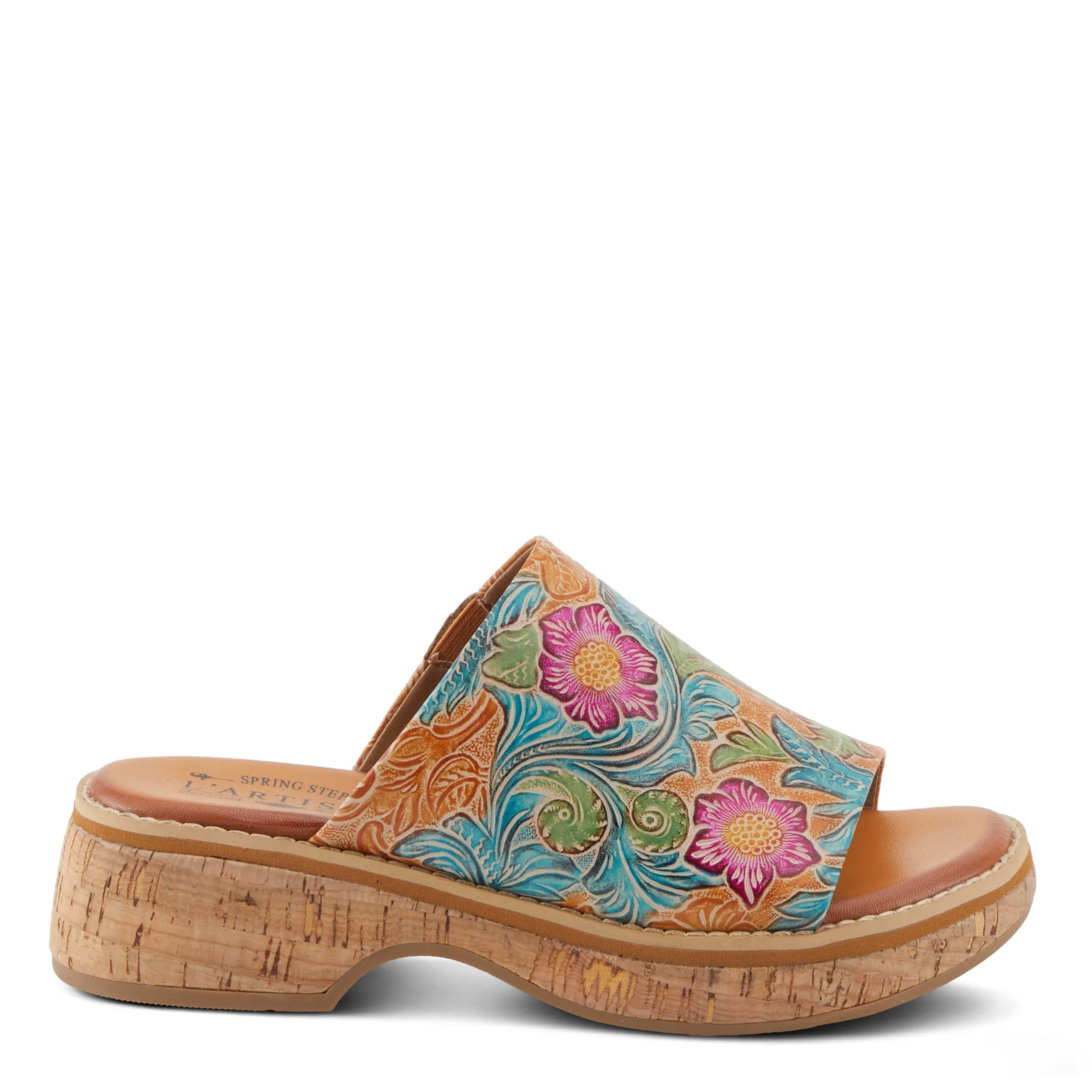 Spring Step Shoes L'Artiste Aldina Sandals Women's Hand Painted Leather Slides