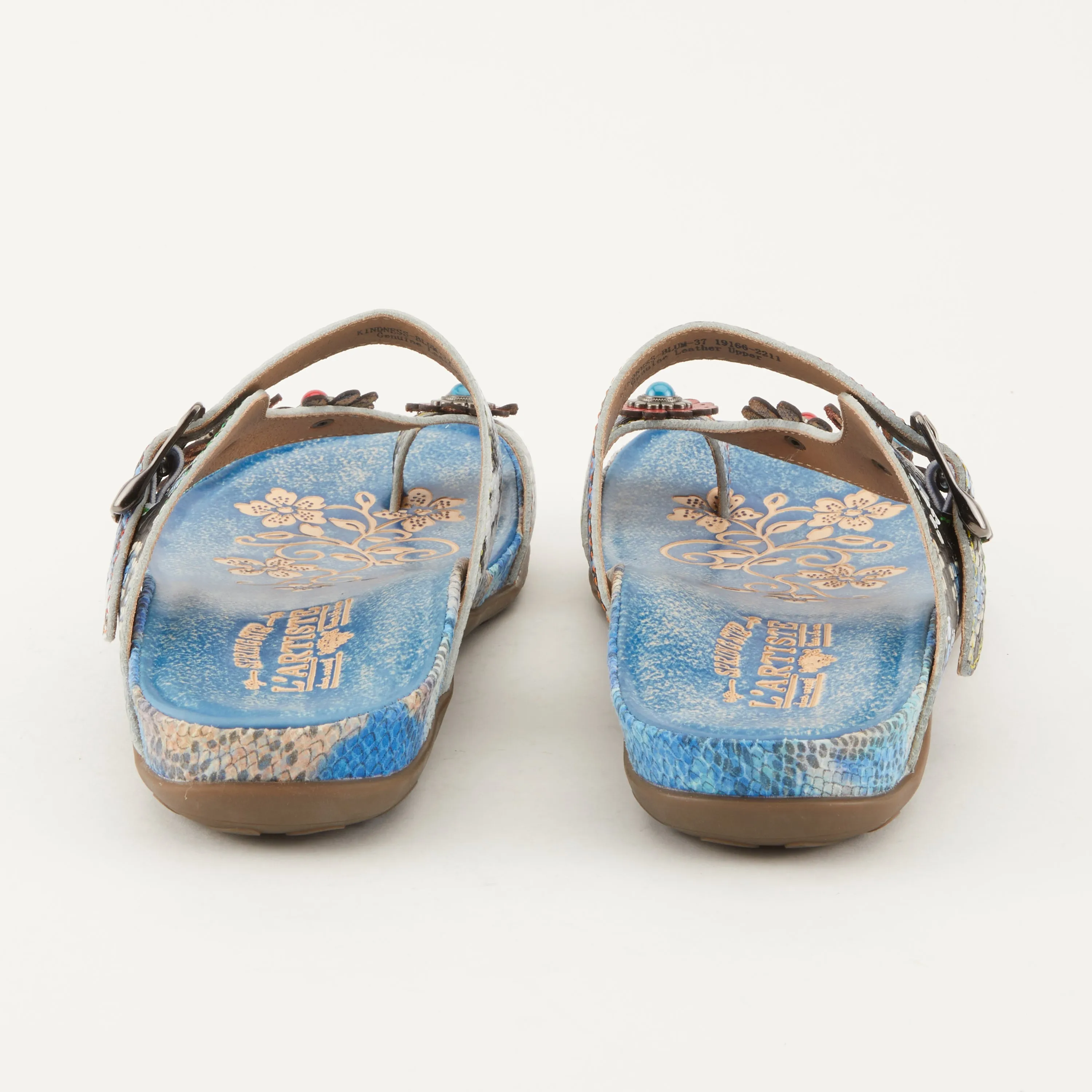 Spring Step Shoes  L'Artiste Kindness Slide Sandals Women's Leather Snake Skin