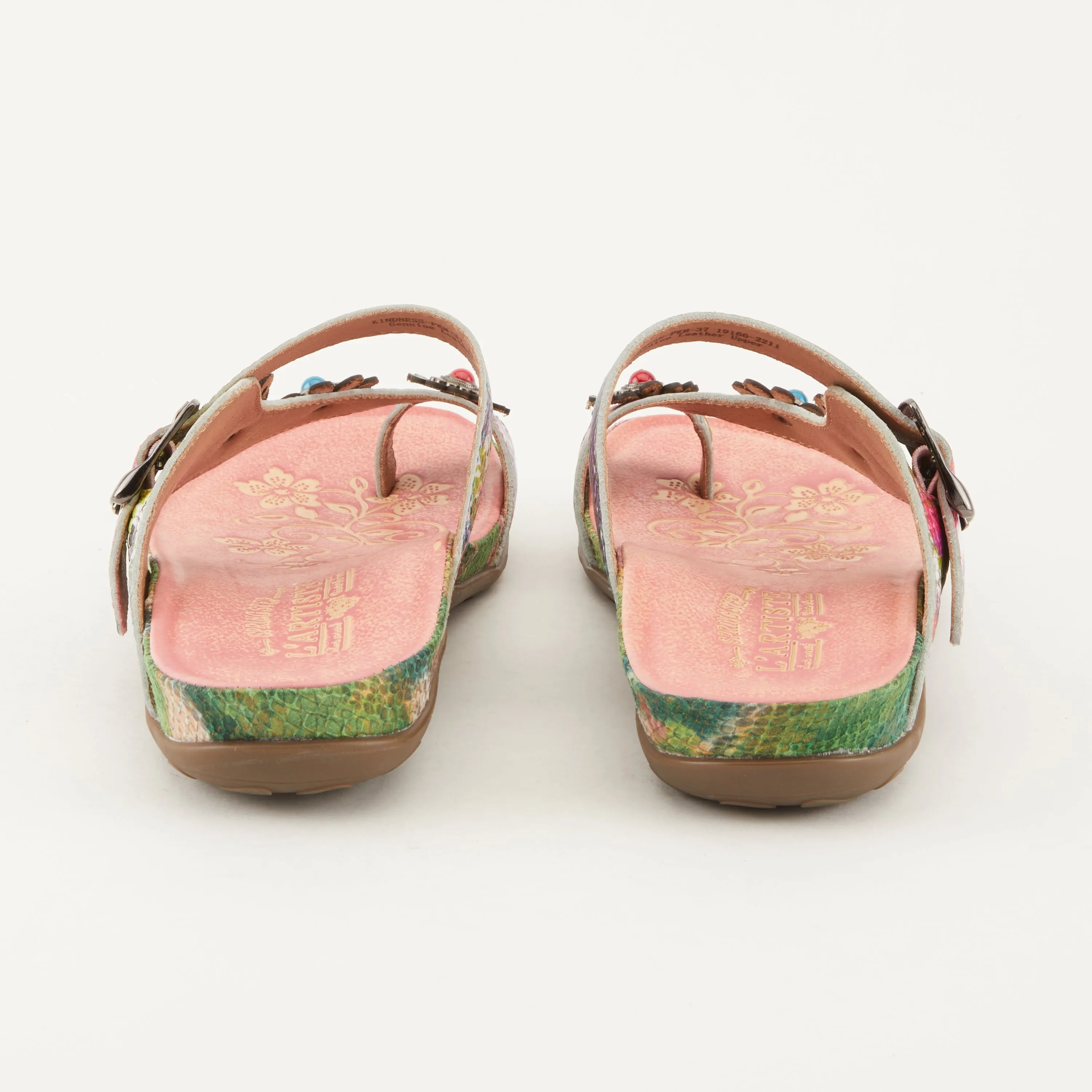 Spring Step Shoes  L'Artiste Kindness Slide Sandals Women's Leather Snake Skin