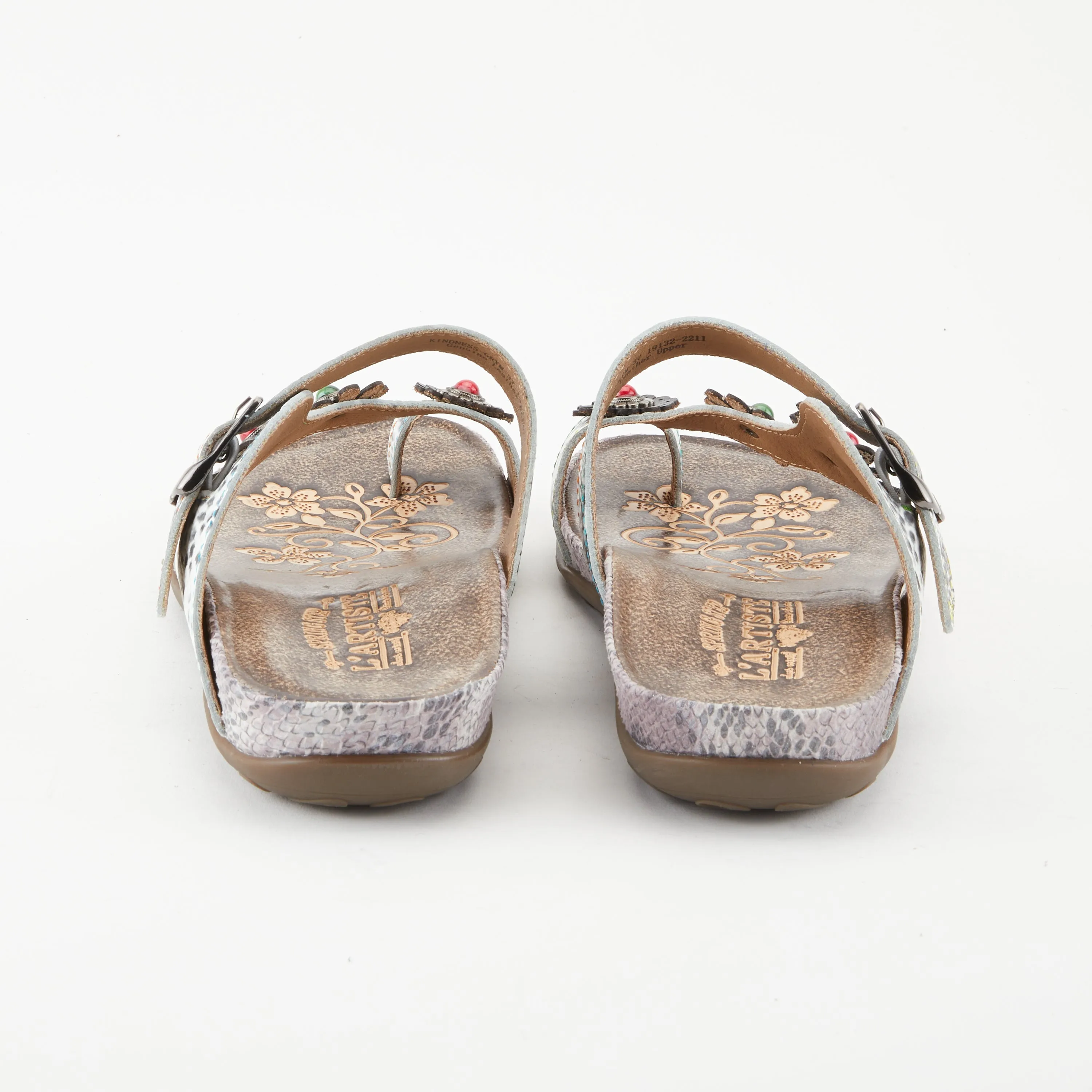 Spring Step Shoes  L'Artiste Kindness Slide Sandals Women's Leather Snake Skin