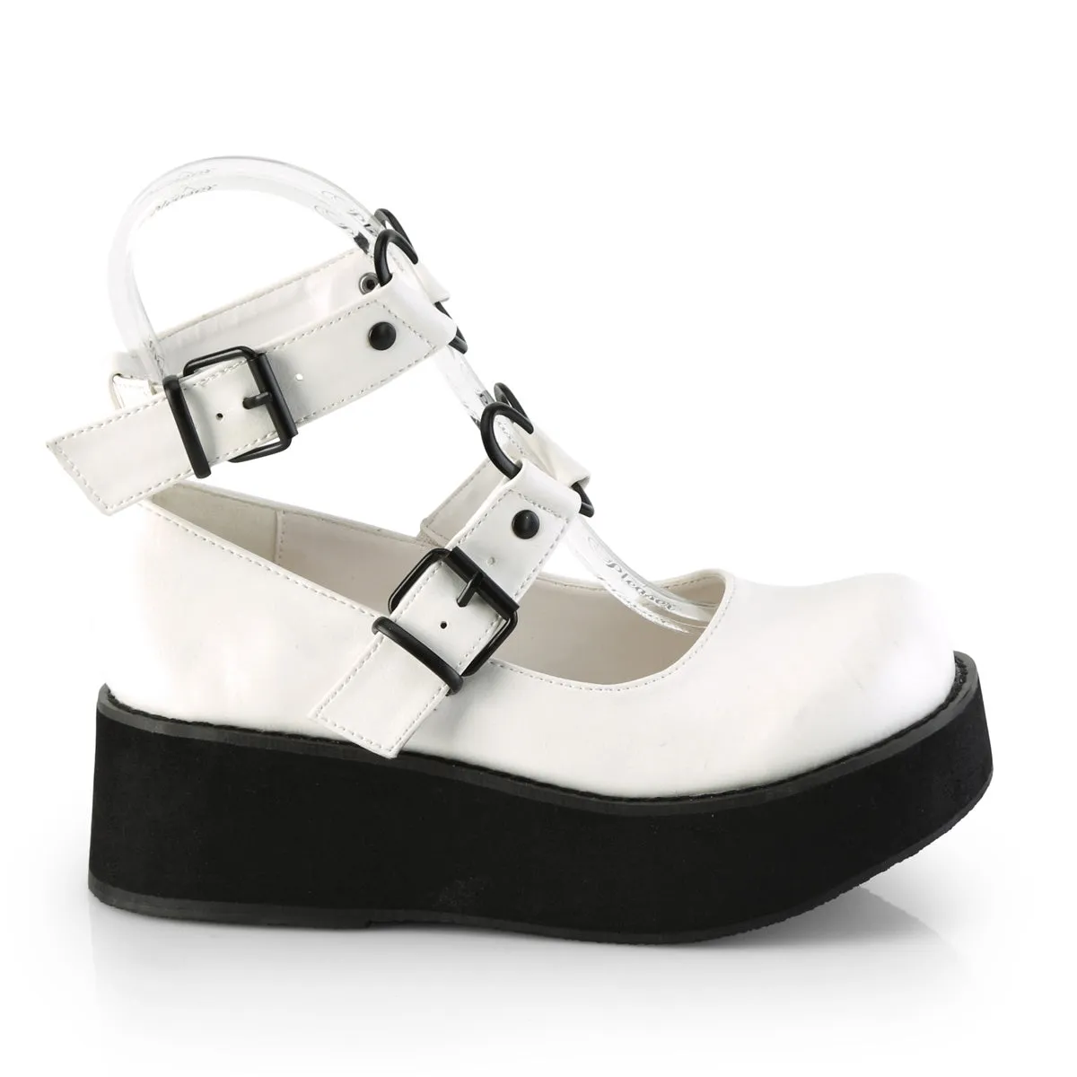 SPRITE-02 DemoniaCult White Vegan Leather Sexy Women's Heels & Platform Shoes (Alternative Footwear)