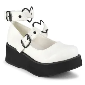 SPRITE-02 DemoniaCult White Vegan Leather Sexy Women's Heels & Platform Shoes (Alternative Footwear)