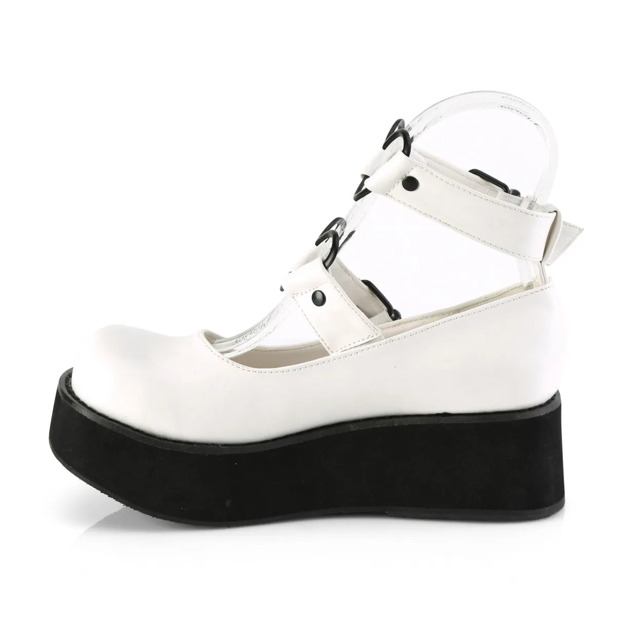 SPRITE-02 DemoniaCult White Vegan Leather Sexy Women's Heels & Platform Shoes (Alternative Footwear)