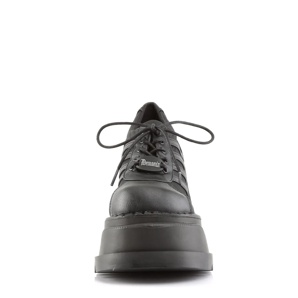 STOMP-08 DemoniaCult Black Vegan Leather Sexy Women's Heels & Platform Shoes (Alternative Footwear)