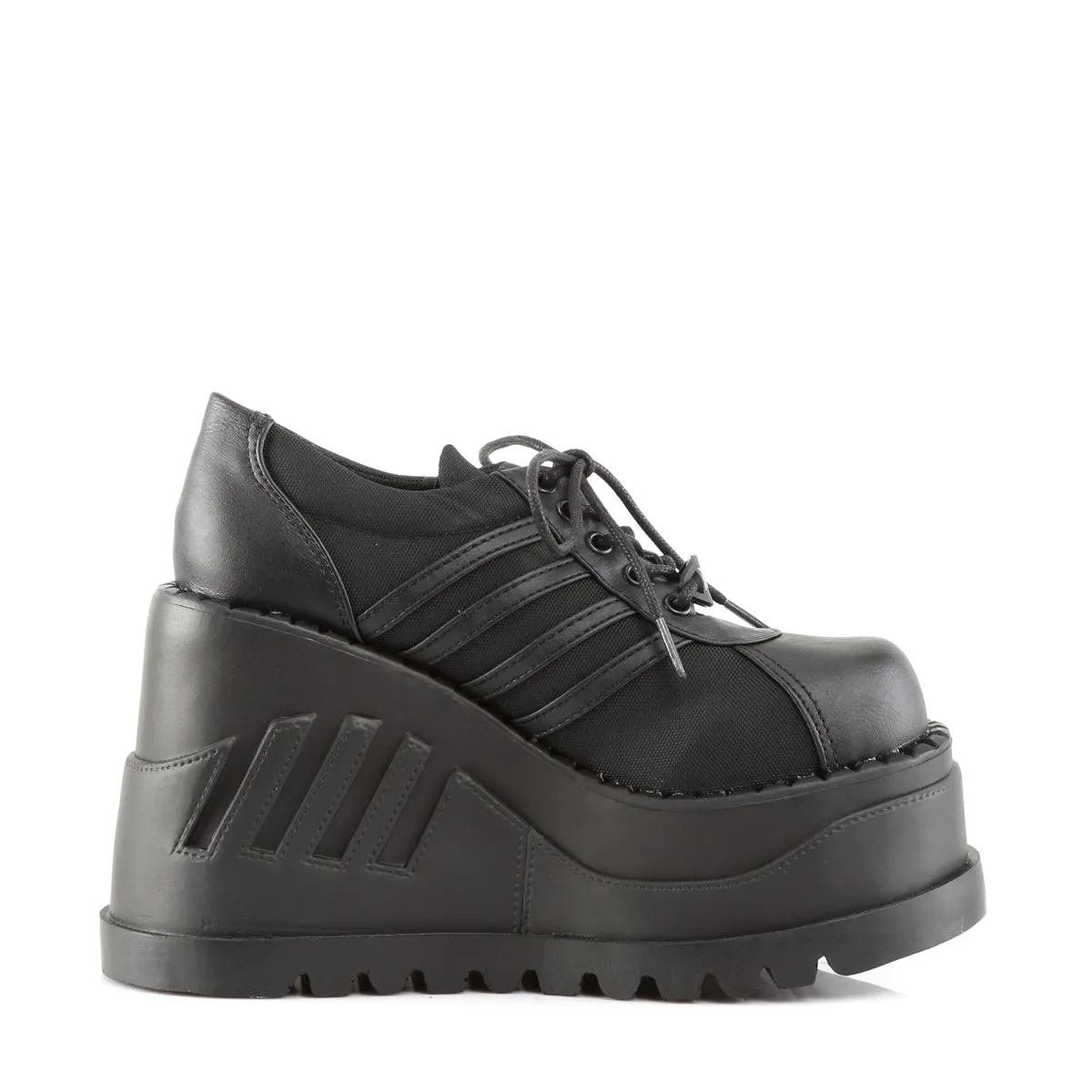 STOMP-08 DemoniaCult Black Vegan Leather Sexy Women's Heels & Platform Shoes (Alternative Footwear)