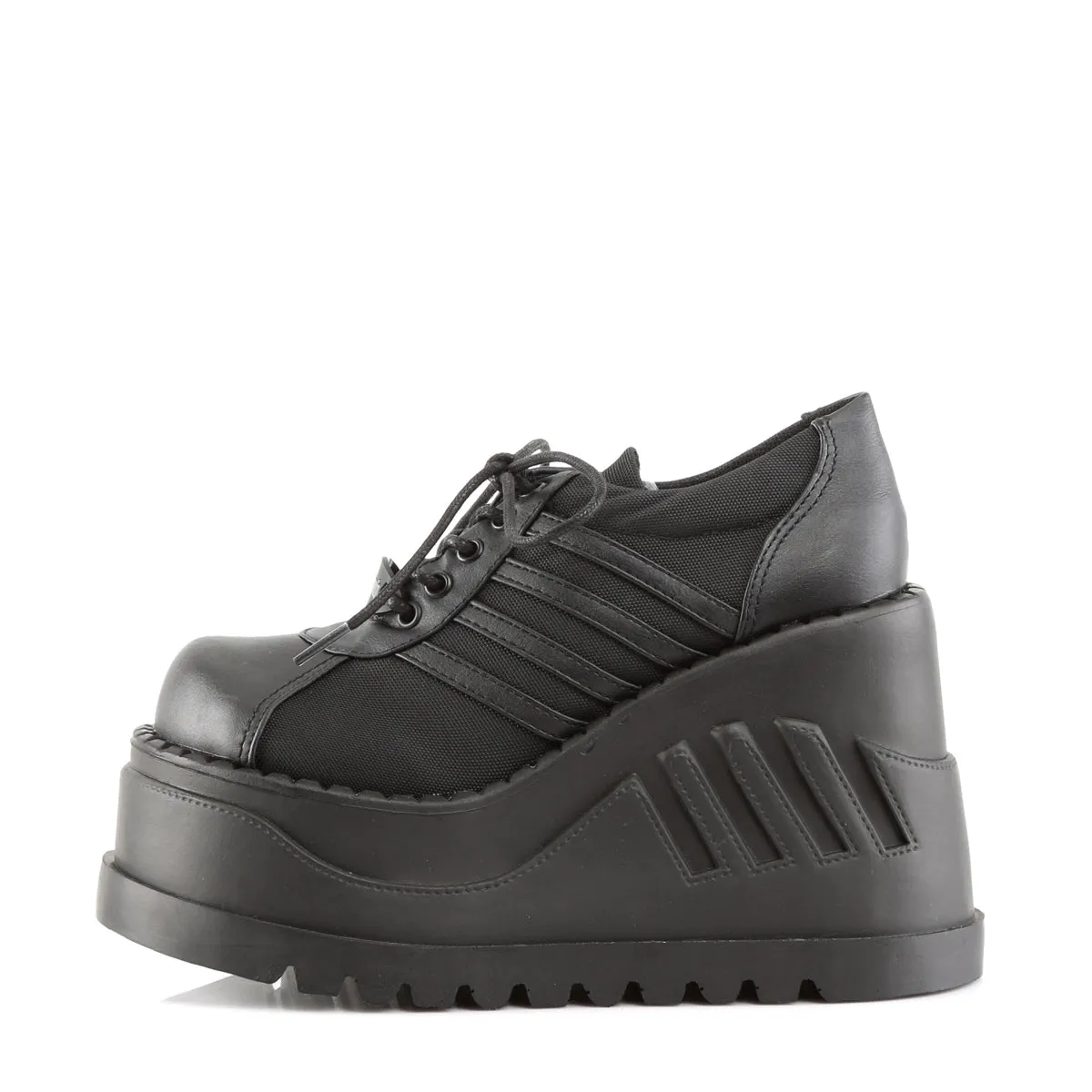 STOMP-08 DemoniaCult Black Vegan Leather Sexy Women's Heels & Platform Shoes (Alternative Footwear)