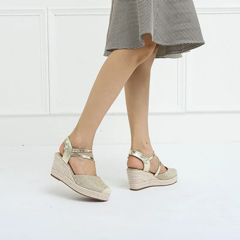 Summer Gladiator Women's Sandals Platform Wedges Sandals Sequins High Heels Buckle Hollow Rhinestone Women Shoes Casual
