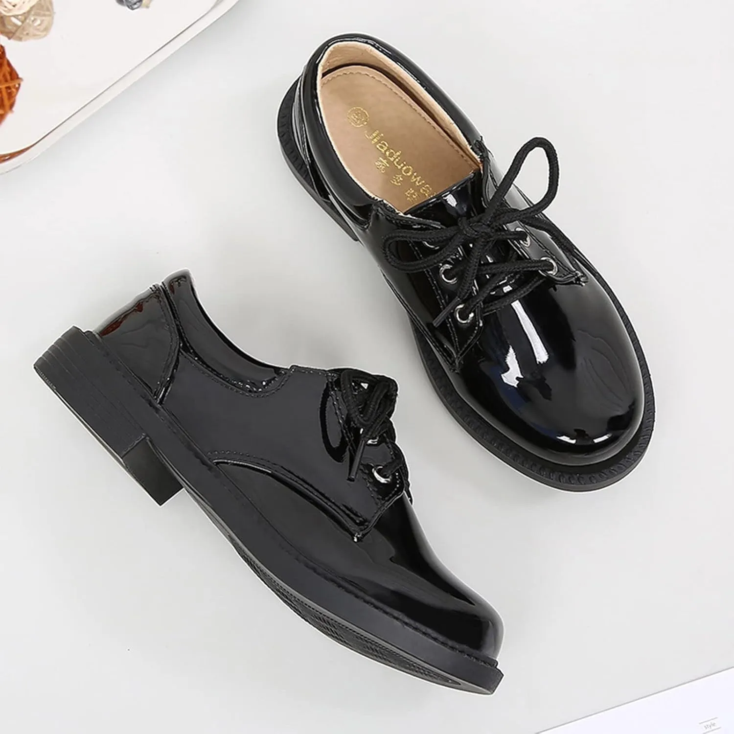 Toddler Baby Sneakers Fashion Autumn and Winter Boys Leather Shoes Boots Thick Student Dress Shoes Boy Solid Tied Shoes