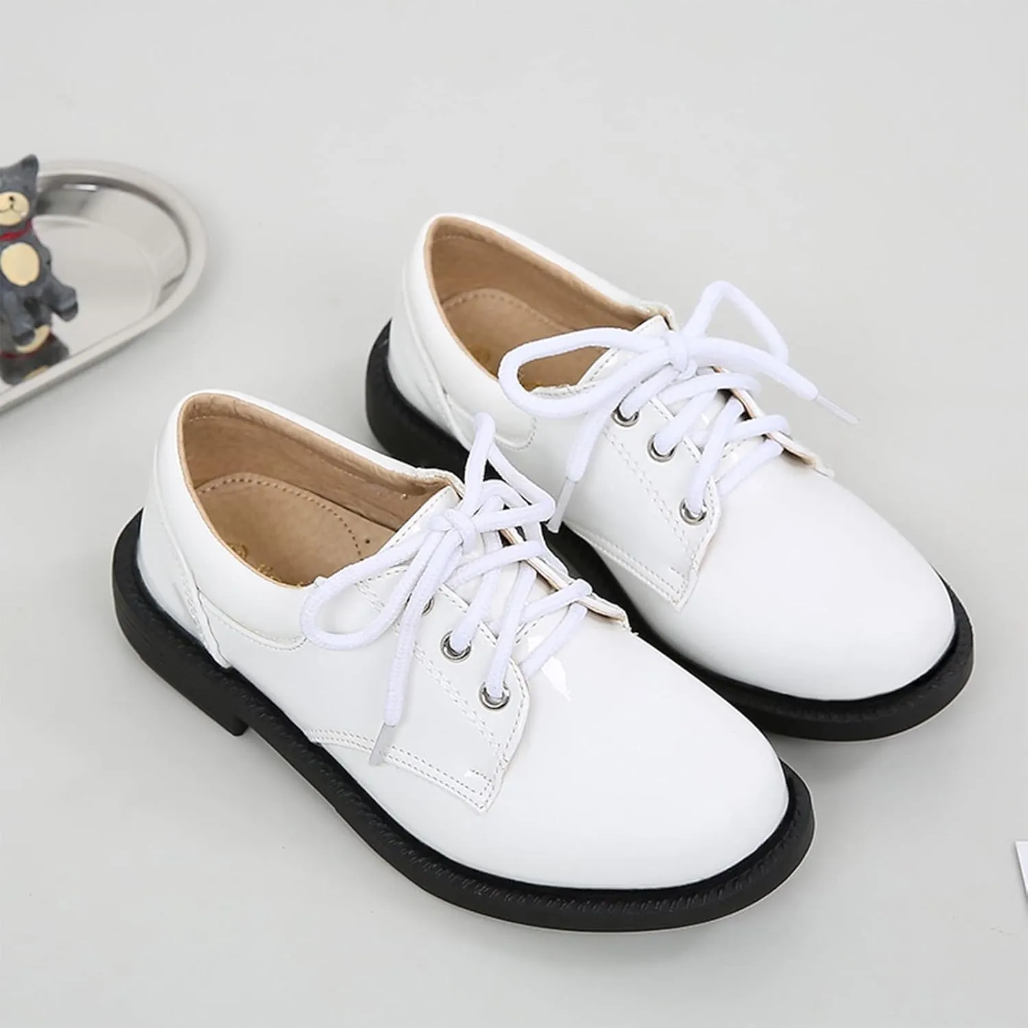 Toddler Baby Sneakers Fashion Autumn and Winter Boys Leather Shoes Boots Thick Student Dress Shoes Boy Solid Tied Shoes