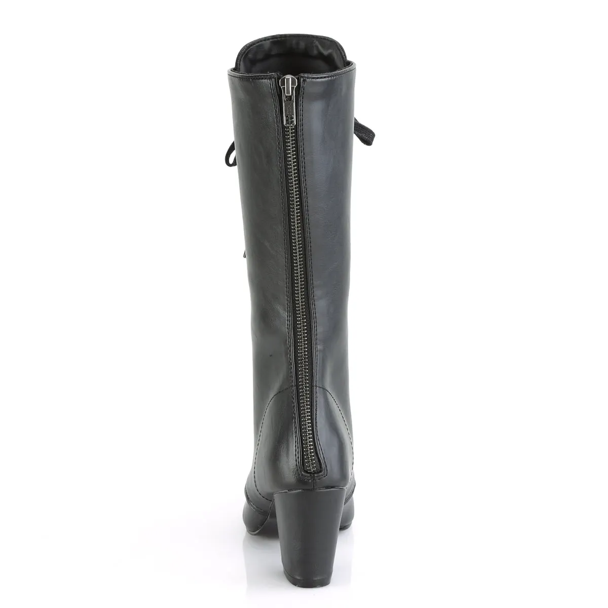 VIVIKA-205 DemoniaCult Black Vegan Leather Sexy Women's Mid-Calf & Knee High Boots (Alternative Footwear)