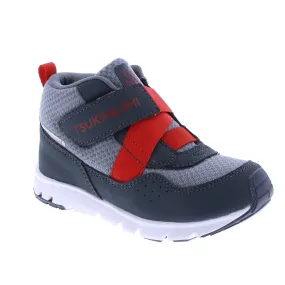 Waterproof Tokyo Boot, Slate Grey/Red, Tsukihoshi