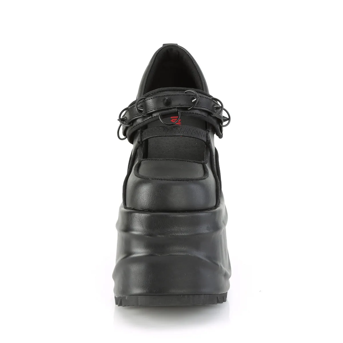 WAVE-48 DemoniaCult Black Vegan Leather Sexy Women's Heels & Platform Shoes (Alternative Footwear)