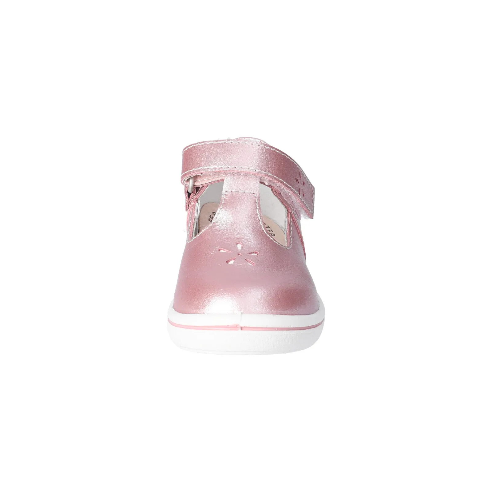 Winona Girl's T-Bar Shoe in Pearl Rose