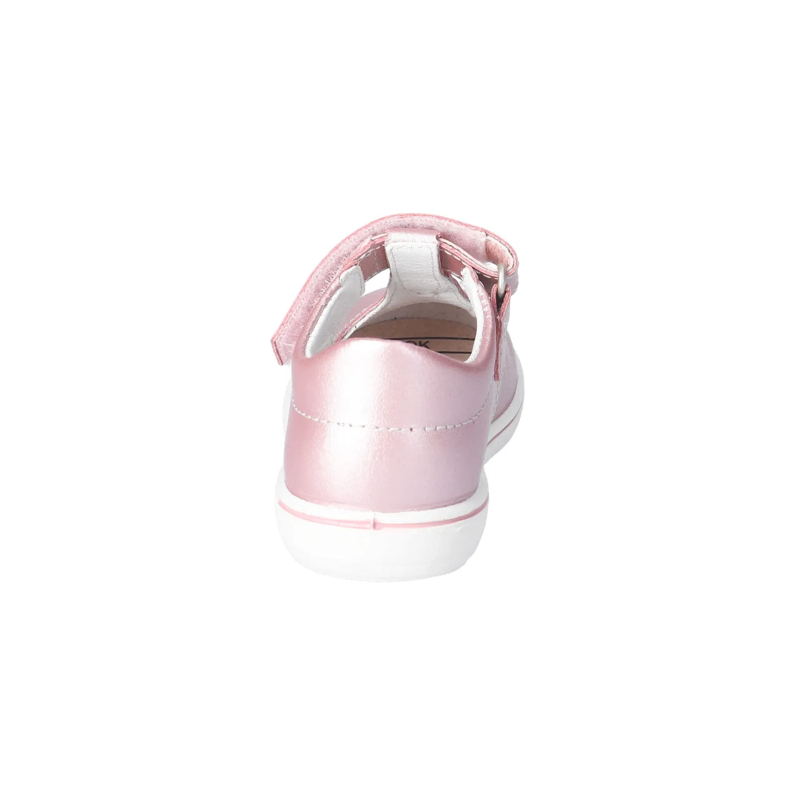 Winona Girl's T-Bar Shoe in Pearl Rose