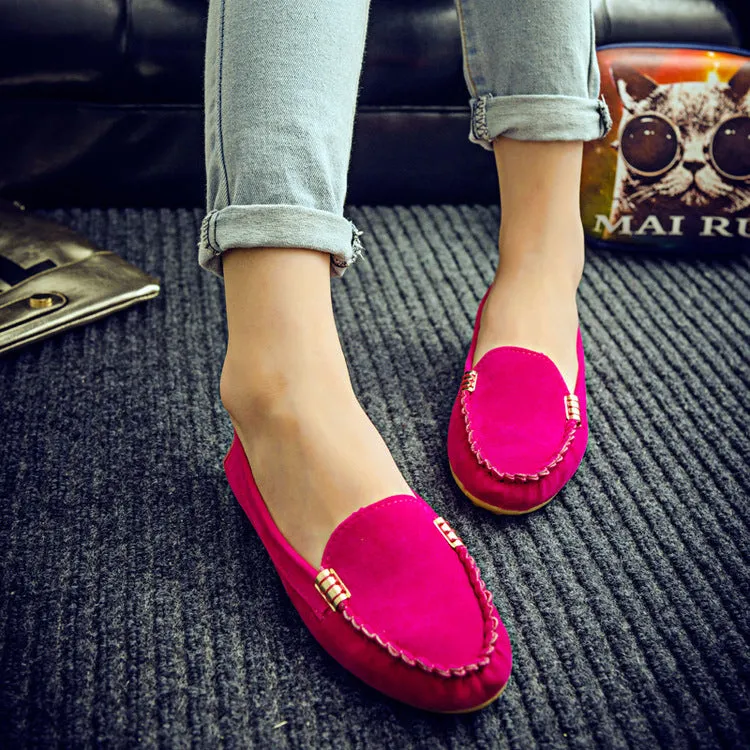 Women Fashion Soft Round Casual Spring Flat Rubber Loafer
