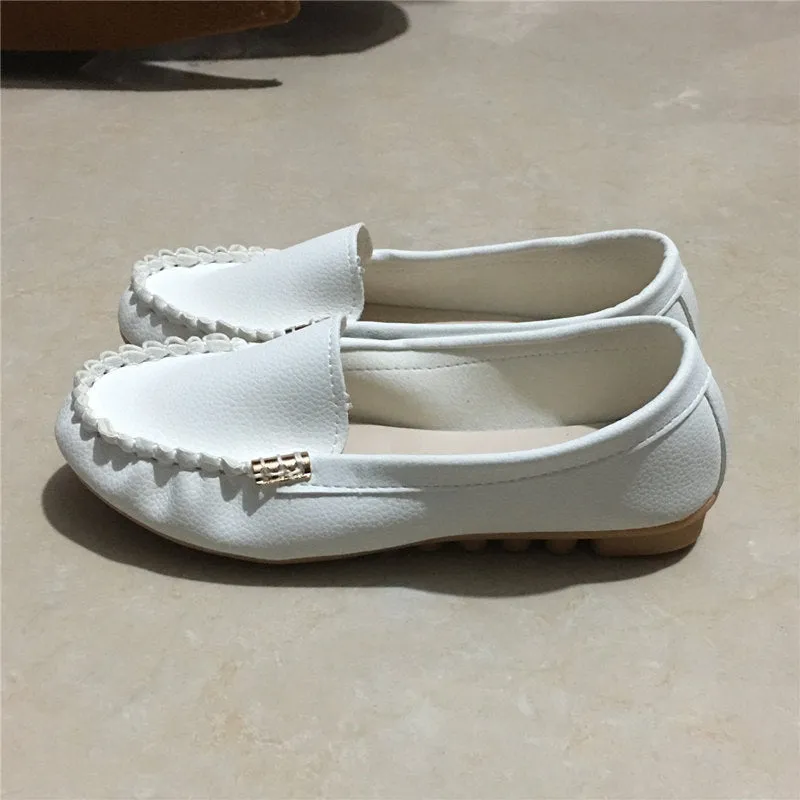 Women Fashion Soft Round Casual Spring Flat Rubber Loafer