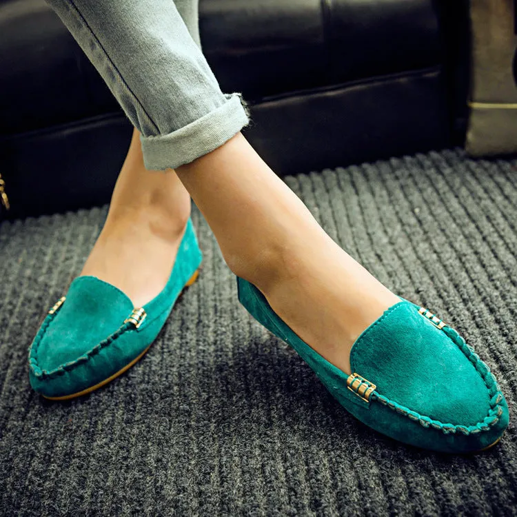 Women Fashion Soft Round Casual Spring Flat Rubber Loafer