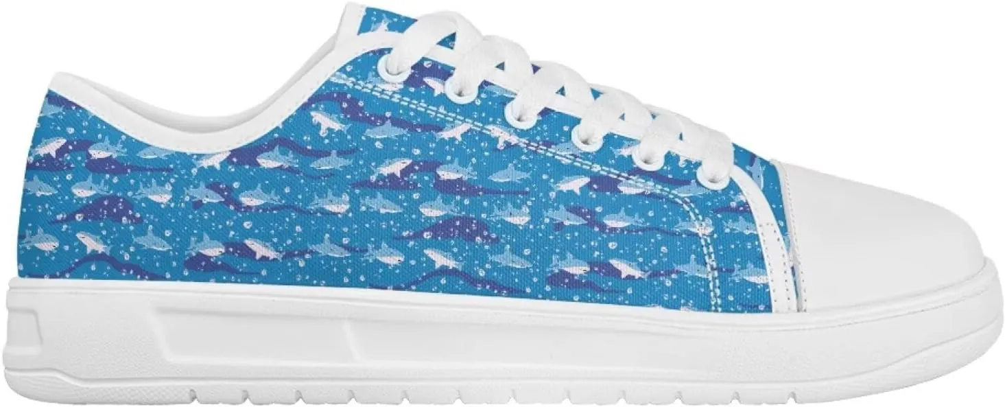 Womens Canvas Sneaker Animals Print Anti Slip Casual Shoes Lace Up Low Top Walking Slip On Footwear