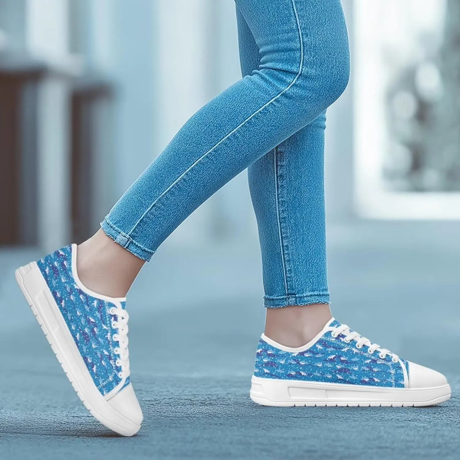 Womens Canvas Sneaker Animals Print Anti Slip Casual Shoes Lace Up Low Top Walking Slip On Footwear