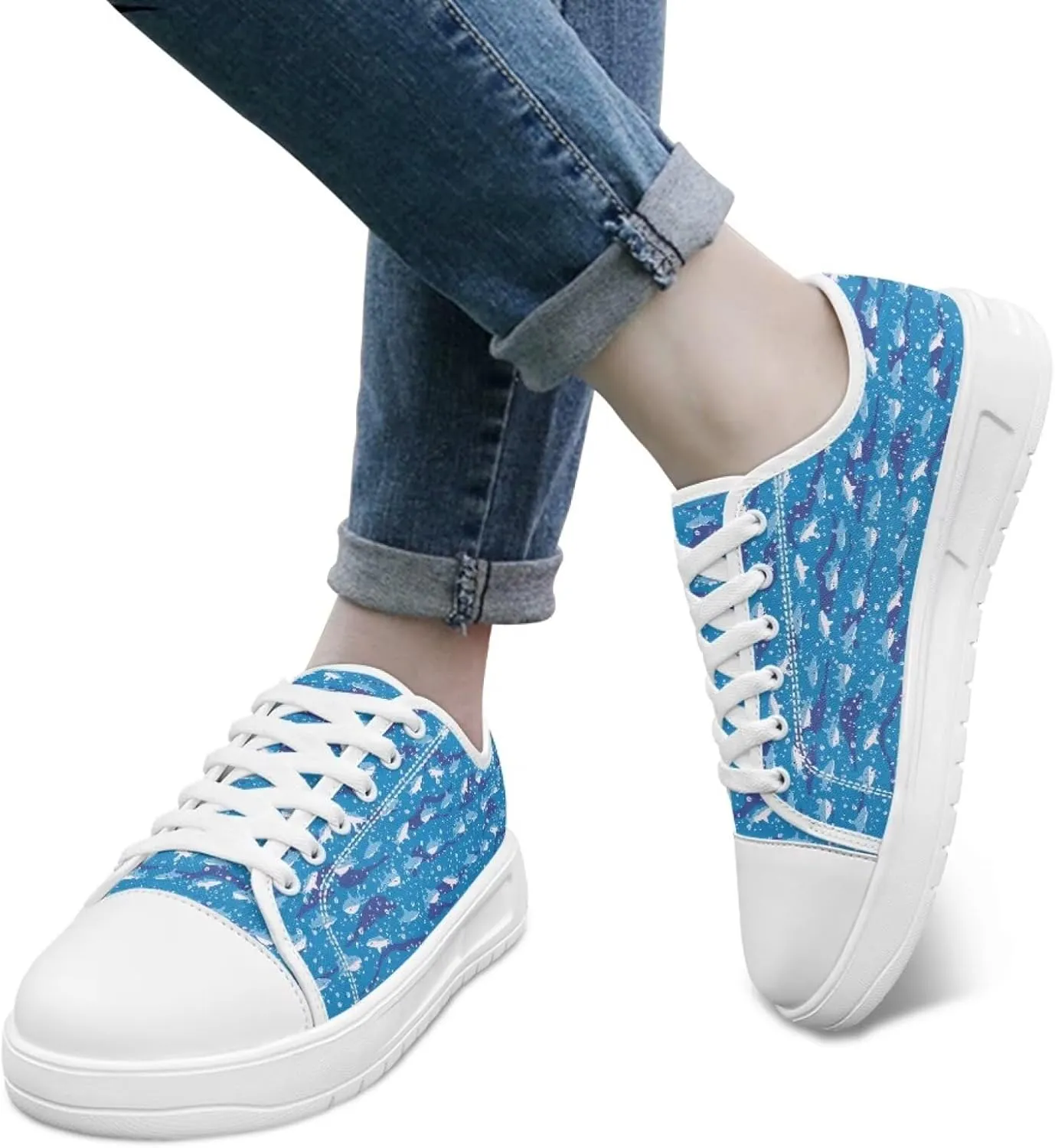 Womens Canvas Sneaker Animals Print Anti Slip Casual Shoes Lace Up Low Top Walking Slip On Footwear