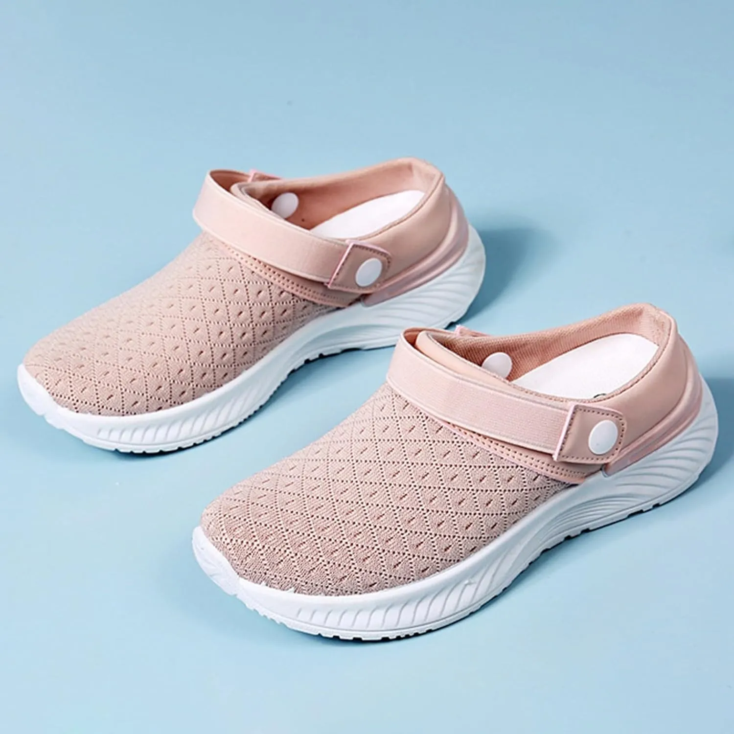 Women's Casual Slip on Half Shoes Breathable Womens Running Shoes Comfortable Dress Casual Shoes Walking Sneakers White Tennis Shoe Cross Trainer Shoe